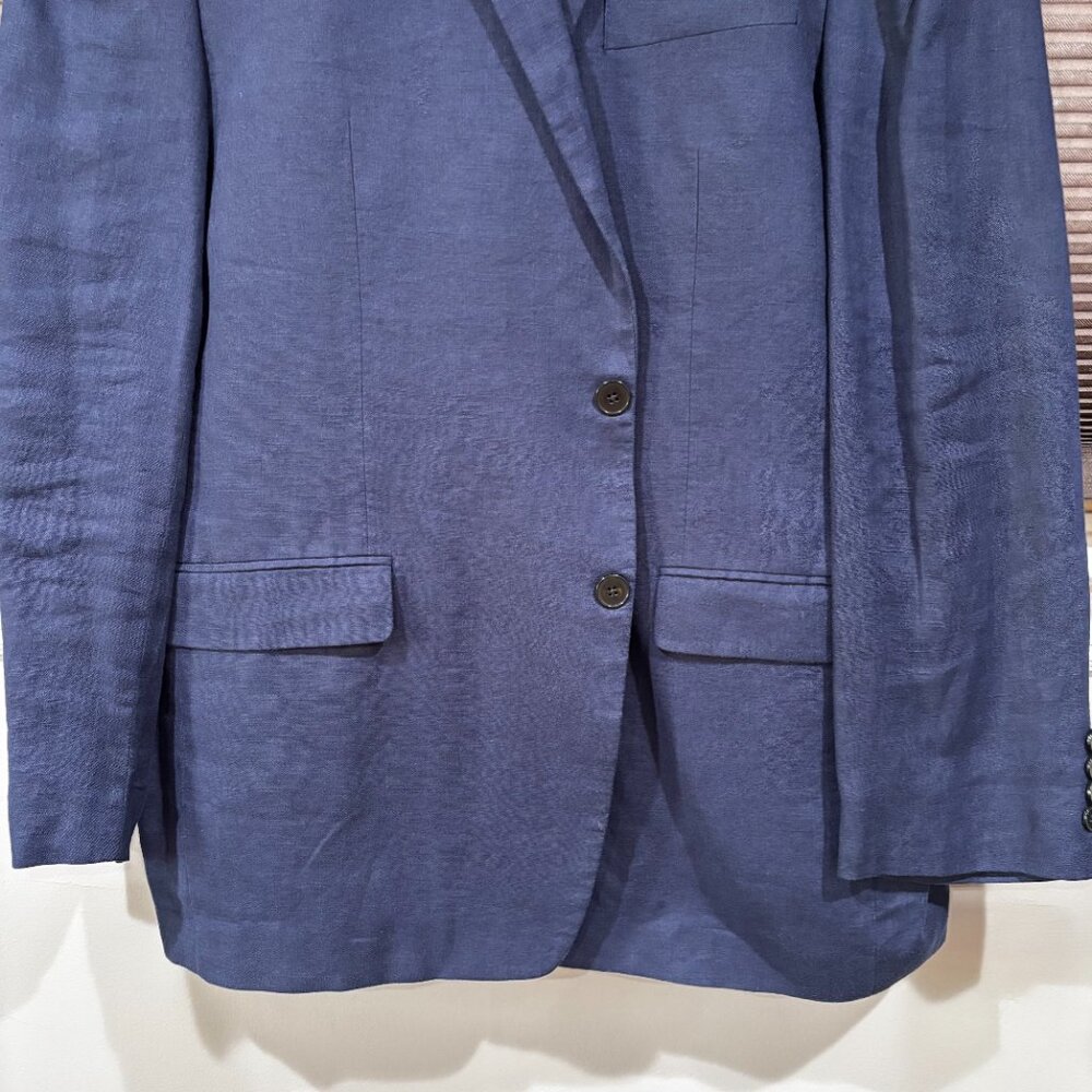 Lauren Ralph Lauren Blazer Mens Navy 100% Linen 48 Long - Picture 5 of 15